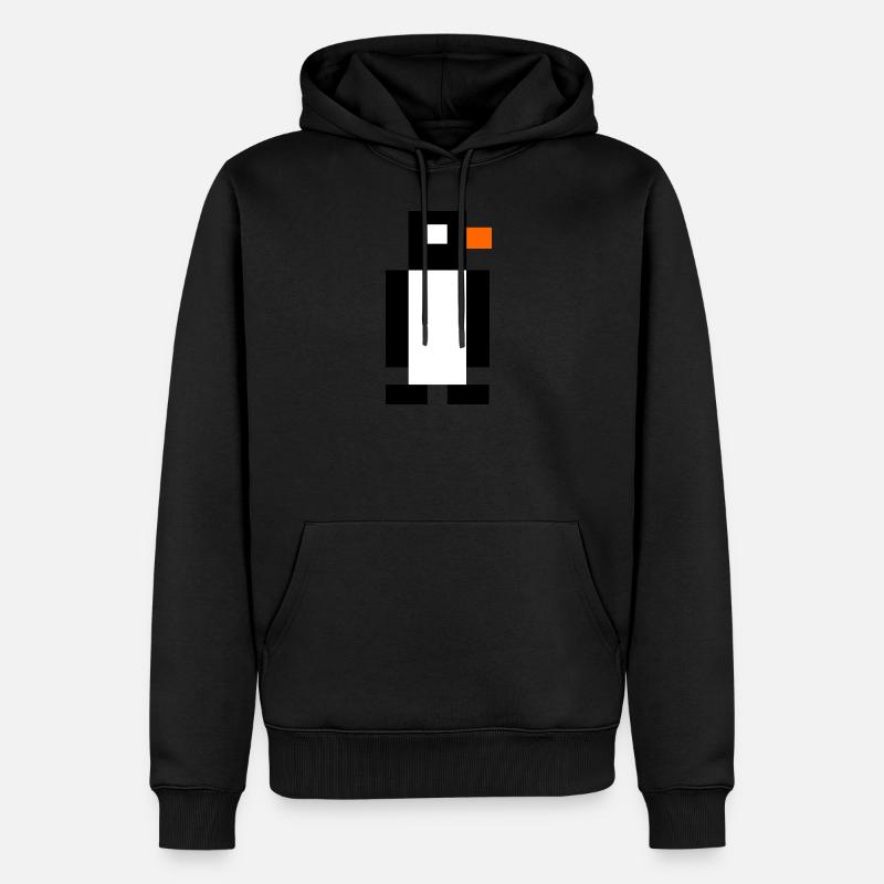 Pingouin pixel - Sweat à capuche Premium bio Homme - noir