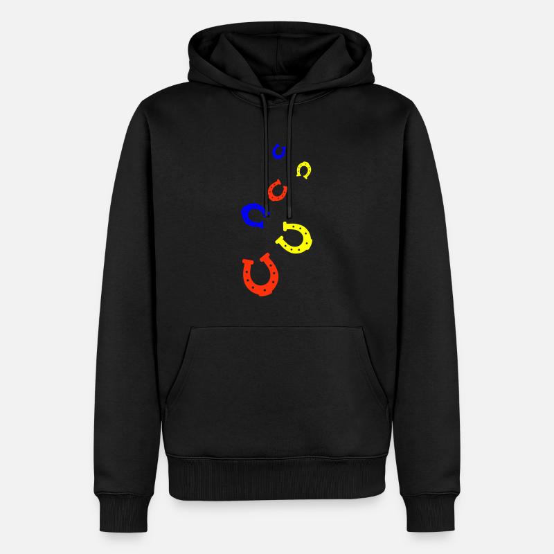 Équitation Horseshoe Happiness - Sweat à capuche Premium bio Homme - noir