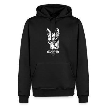 Basenji Mom Dog Dog Saying Wilsigns - Men’s Premium Organic Hoodie - black - Front - Nico (187cm)