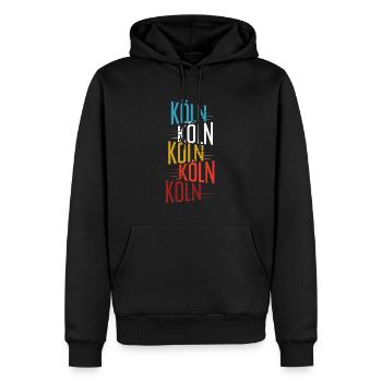 KölnKölnKöln - Männer Premium Bio Hoodie - Schwarz - Vorne - Nico (187cm)