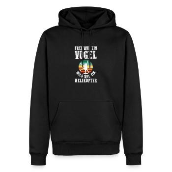 Pilot Hubschrauber Helikopter - Männer Premium Bio Hoodie - Schwarz - Vorne - Nico (187cm)