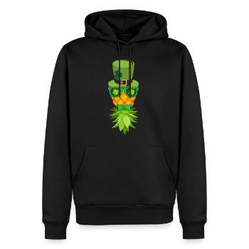 St. Patty Pineapple With Ivy Cap Shamrock - Männer Premium Bio Hoodie - Schwarz - Vorne - Nico (187cm)