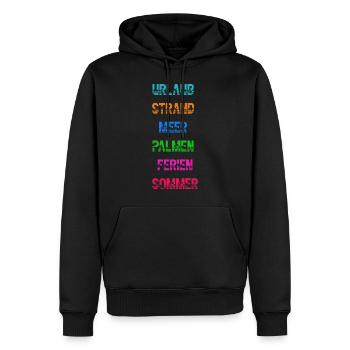 Urlaub Strand Meer Palmen Ferien Sommer Spruch - Männer Premium Bio Hoodie - Schwarz - Vorne - Nico (187cm)