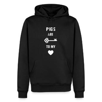 Pigs are the key to my heart - Sweat à capuche Premium bio Homme - noir - Devant - Nico (187cm)