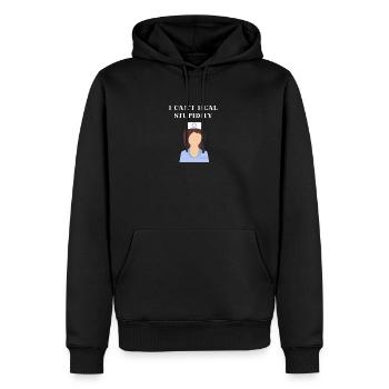 Infirmière Je ne peux pas guérir le cadeau de stupidité - Sweat à capuche Premium bio Homme - noir - Devant - Nico (187cm)