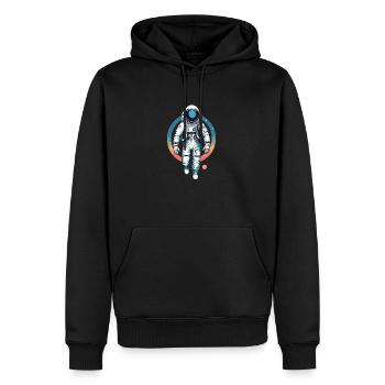 L’astronaute dans l’espace - Sweat à capuche Premium bio Homme - noir - Devant - Nico (187cm)