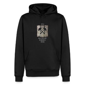 Sculpteur de pierre dicton de sculpteur de pierre - Sweat à capuche Premium bio Homme - noir - Devant - Nico (187cm)