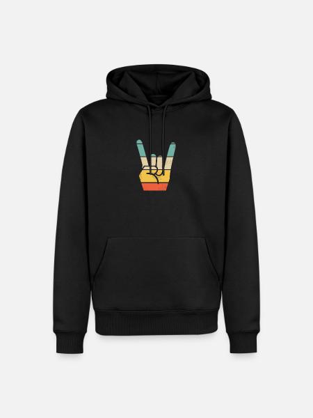 Métal - Sweat à capuche Premium bio Homme - noir