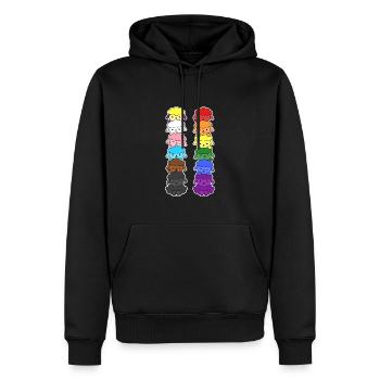 Pride Progress Flag Sheep Equality - Men’s Premium Organic Hoodie - black - Front - Nico (187cm)