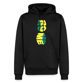 Rom Rome Italien Stadt Skyline Schrift Bunt - Männer Premium Bio Hoodie - Schwarz - Vorne - Nico (187cm)