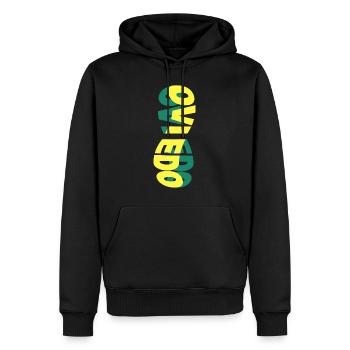 Oviedo Espagne Ville Skyline Font Coloré - Sweat à capuche Premium bio Homme - noir - Devant - Nico (187cm)