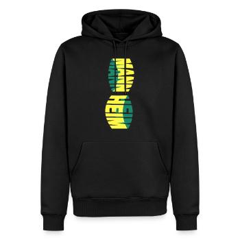 Mannheim Deutschland Stadt Skyline Schrift Bunt - Männer Premium Bio Hoodie - Schwarz - Vorne - Nico (187cm)