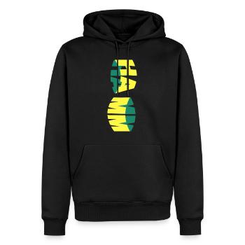 Hamm Deutschland Stadt Skyline Schrift Bunt - Männer Premium Bio Hoodie - Schwarz - Vorne - Nico (187cm)