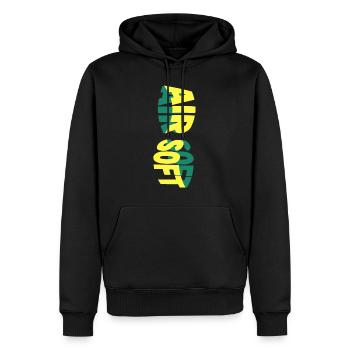 Airsoft Softair Waffe Sport Hobby Spieler Team - Männer Premium Bio Hoodie - Schwarz - Vorne - Nico (187cm)
