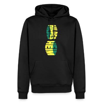 Hildesheim Deutschland Stadt Skyline Schrift Bunt - Männer Premium Bio Hoodie - Schwarz - Vorne - Nico (187cm)