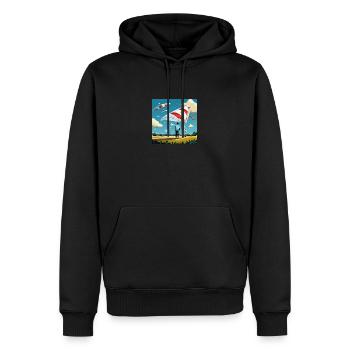GuyWatchingPlanesDeux - Sweat à capuche Premium bio Homme - noir - Devant - Nico (187cm)
