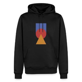 Geometrische Grafik | Farben, Formen - Männer Premium Bio Hoodie - Schwarz - Vorne - Nico (187cm)