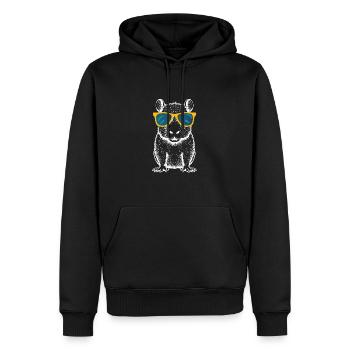 Capybara Capybara avec lunettes de soleil - Sweat à capuche Premium bio Homme - noir - Devant - Nico (187cm)