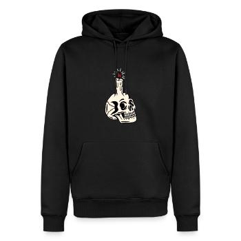 Old school tattoo design memento mori - Männer Premium Bio Hoodie - Schwarz - Vorne - Nico (187cm)