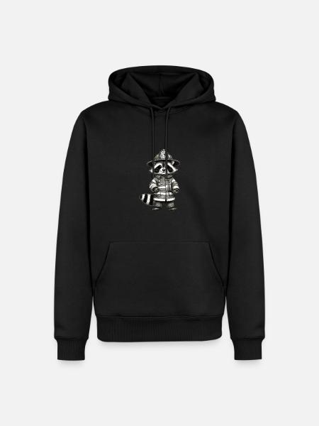 Feuerwehr Waschbär - Männer Premium Bio Hoodie - Schwarz