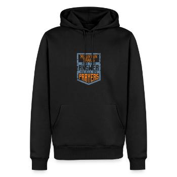 Bergpfade sind die Antwort auf alle meine Gebete - Männer Premium Bio Hoodie - Schwarz - Vorne - Nico (187cm)
