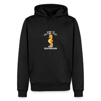 Seepferdchen Spruch Abzeichen Kinder Geschenk - Männer Premium Bio Hoodie - Schwarz - Vorne - Nico (187cm)