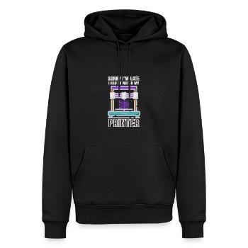 Sorry Ich Bin Zu Spät - 3D Drucker 3D Druck - Männer Premium Bio Hoodie - Schwarz - Vorne - Nico (187cm)