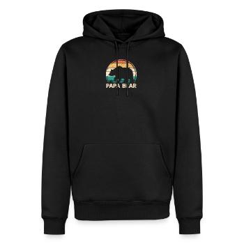 Papa Bear - Papa Bear fête des pères cadeau drôle Papa - Sweat à capuche Premium bio Homme - noir - Devant - Nico (187cm)