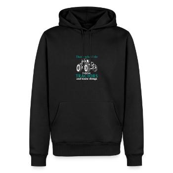 That's What I Do I Drive Tractors Know Things - Männer Premium Bio Hoodie - Schwarz - Vorne - Nico (187cm)