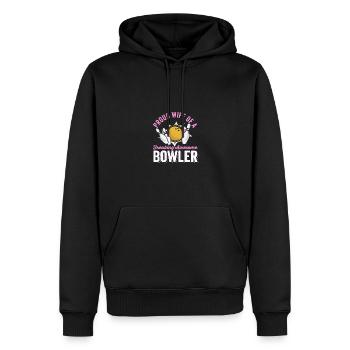 Fière épouse d’un bowler génial et effrayant drôle - Sweat à capuche Premium bio Homme - noir - Devant - Nico (187cm)