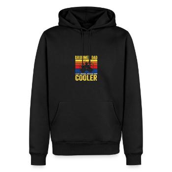 Drôle de batteur papa comme un papa ordinaire mais plus cool - Sweat à capuche Premium bio Homme - noir - Devant - Nico (187cm)