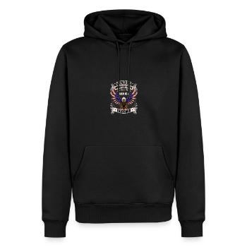 Ne sous-estimez jamais un vieil homme qui est fauconnier - Sweat à capuche Premium bio Homme - noir - Devant - Nico (187cm)