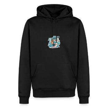 100 days of school dolphin smarter kids - Männer Premium Bio Hoodie - Schwarz - Vorne - Nico (187cm)