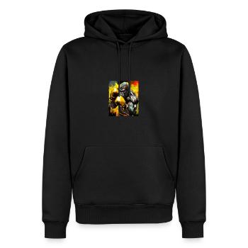 Gorilla Boxer Boxen Beast - Männer Premium Bio Hoodie - Schwarz - Vorne - Nico (187cm)