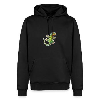 Lizard Gecko - Men’s Premium Organic Hoodie - black - Front - Nico (187cm)