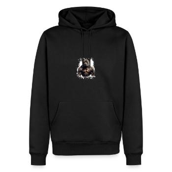 Hund Muskeln - Männer Premium Bio Hoodie - Schwarz - Vorne - Nico (187cm)