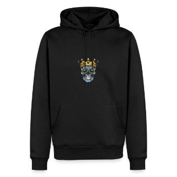 Crâne Roi - Sweat à capuche Premium bio Homme - noir - Devant - Nico (187cm)