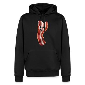 Glücklich Bacon - Männer Premium Bio Hoodie - Schwarz - Vorne - Nico (187cm)
