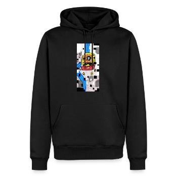 definitely not a robot - Männer Premium Bio Hoodie - Schwarz - Vorne - Nico (187cm)