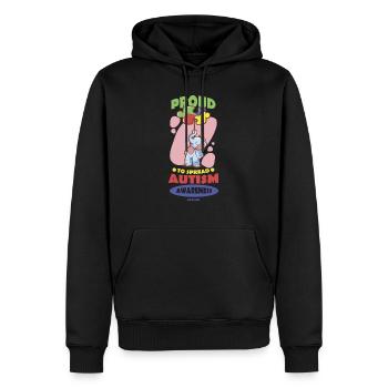fier autiste - Sweat à capuche Premium bio Homme - noir - Devant - Nico (187cm)