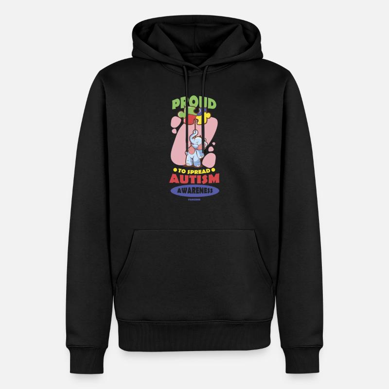 fier autiste - Sweat à capuche Premium bio Homme - noir