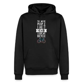 The More People I Meet The More I Love My Bicycle - Men’s Premium Organic Hoodie - black - Front - Nico (187cm)