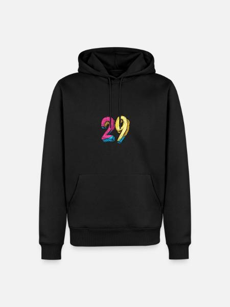 29 Zahl Comic - Männer Premium Bio Hoodie - Schwarz