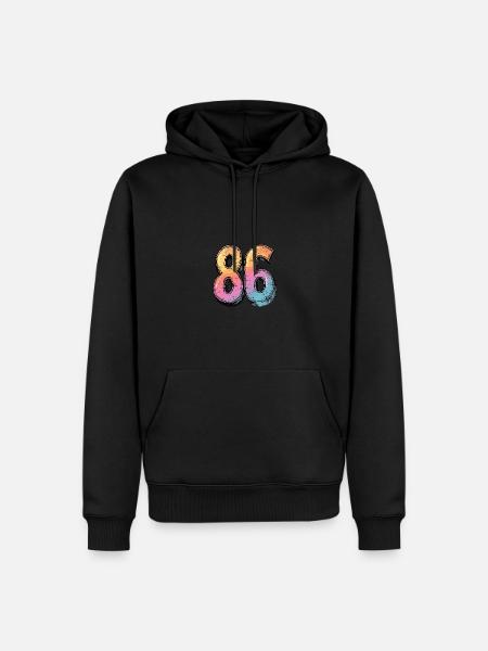 86 Number Comic - Men’s Premium Organic Hoodie - black