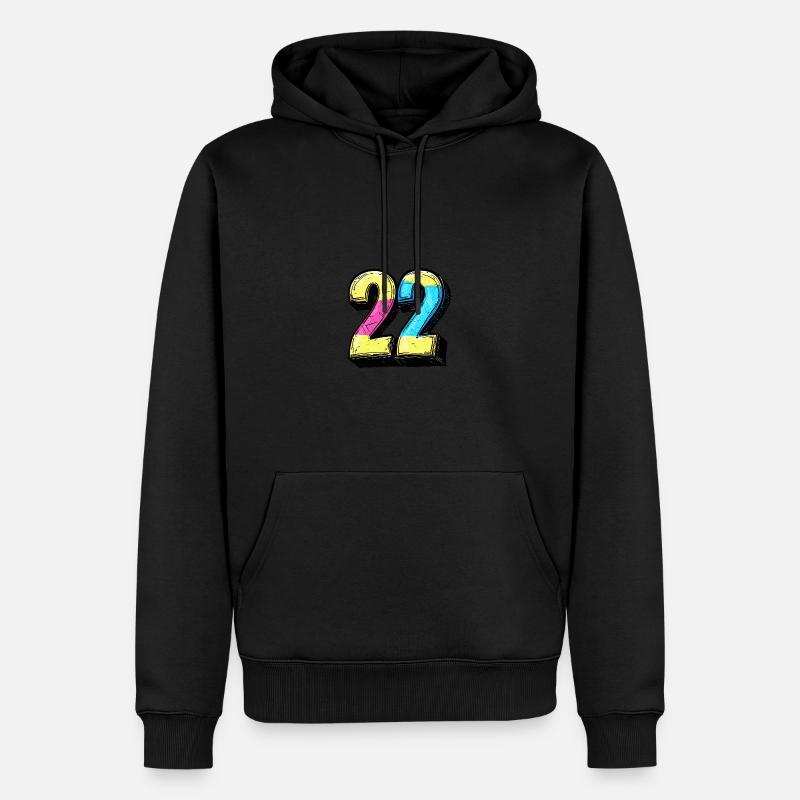 Bande dessinée à 22 chiffres - Sweat à capuche Premium bio Homme - noir