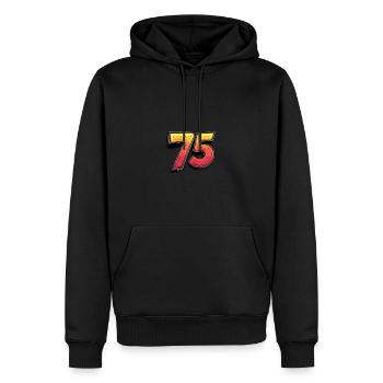 75 Zahl Comic - Männer Premium Bio Hoodie - Schwarz - Vorne - Nico (187cm)