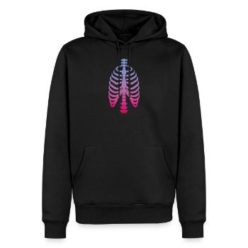 Skelett Knochen Brustkorb Rippen Wirbelsäule - Männer Premium Bio Hoodie - Schwarz - Vorne - Nico (187cm)