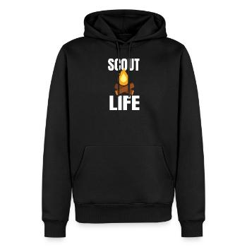 SCOUT: Scout Life - Männer Premium Bio Hoodie - Schwarz - Vorne - Nico (187cm)