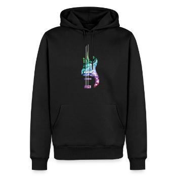 Amateur de basse | Basse | Coloré - Sweat à capuche Premium bio Homme - noir - Devant - Nico (187cm)