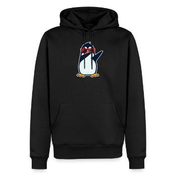 Dabbing penguin - Men’s Premium Organic Hoodie - black - Front - Nico (187cm)